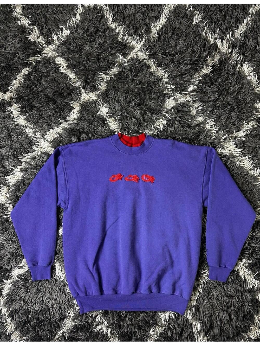 Vintage Artisans Red Hat Society Crewneck Sweatshirt Large Purple Double Neck